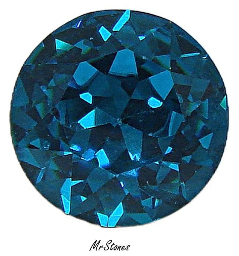 18mm (1200) (75ss) M/C Blue Zircon Round Dentelle