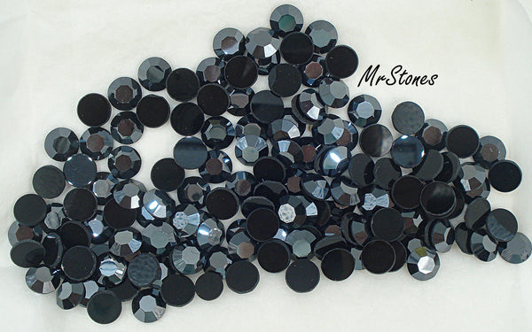 8.4-8.7mm (2000) (40ss) Jet Hematite Round Flat Back Czech