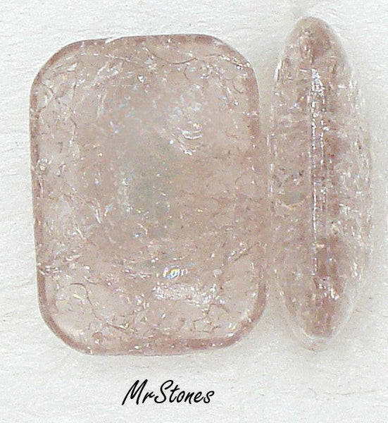18x13mm (3436) Lt Amethyst Crackle Cushion Octagon Buff Top Doublet 1pc or 36pc Pkg