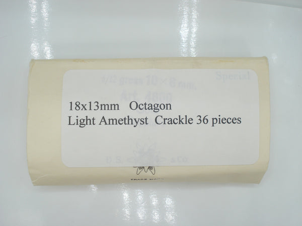 18x13mm (3436) Lt Amethyst Crackle Cushion Octagon Buff Top Doublet 1pc or 36pc Pkg