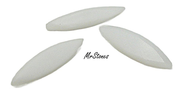 11x3mm (4201) Chalk White Opaque Marquise Navette Large Table Top W. Germany