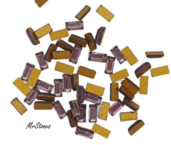 5x2.5mm (3932) Czech Amethyst Flatback Baguette