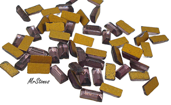5x2.5mm (3932) Czech Amethyst Flatback Baguette