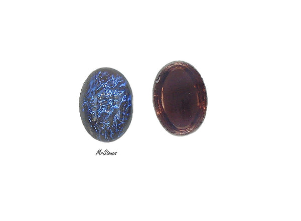 14x10mm (1685) Tanzanite Opal Glass Oval Cabochon