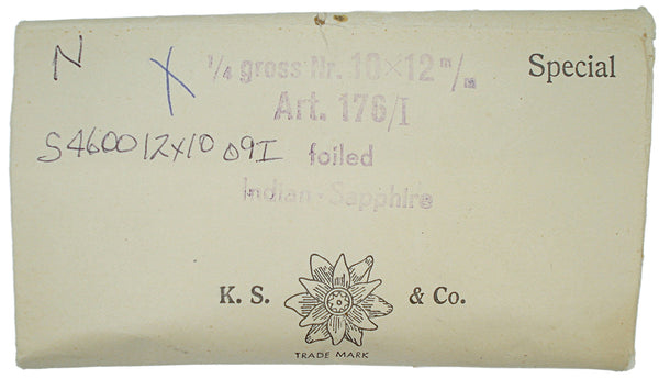 12x10mm (4600) Indian Sapphire Blue Cushion Octagon Swar. KS Co.