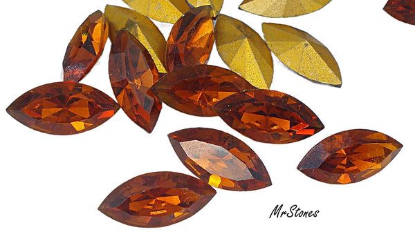 15x7mm (4200/2) TTC Madeira Topaz Pointed Back Marquises