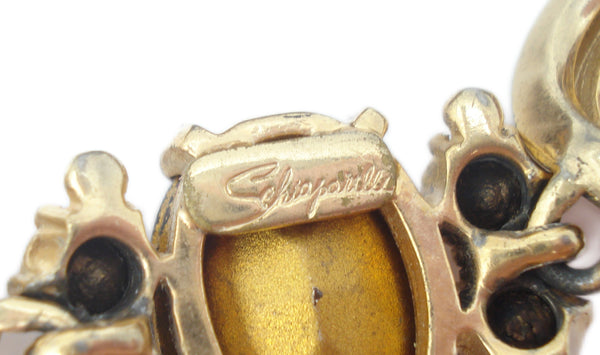 SCHIAPARELLI SET~Bracelet Earrings Topaz Light Smoked Topaz