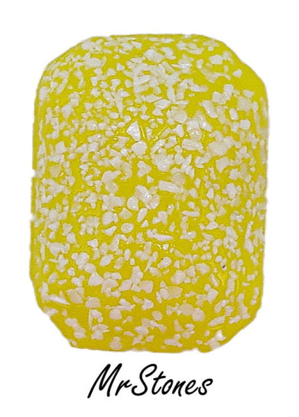 18x13mm (3436) Opaque Yellow White Frit Coated Cushion Octagon Buff Top Doublet