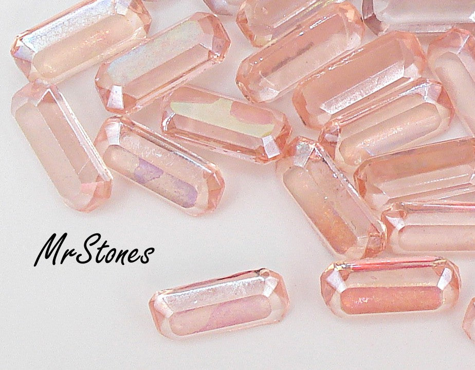 10x5mm (4600/2) Light Rose Pink AB Unfoiled Cushion Octagon 5pcs/$1.00