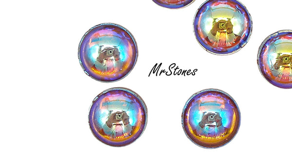9mm (1684) Hyacinth AB Round Cabochon