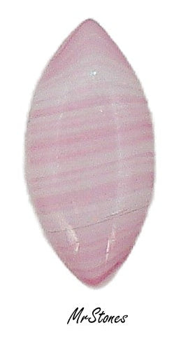 15x7mm (3146) White Pink Strip Marquise Navette Buff Top Doublet