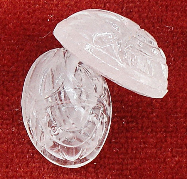 14x10mm Crystal Quartz Scarab Glass Oval Cabochon