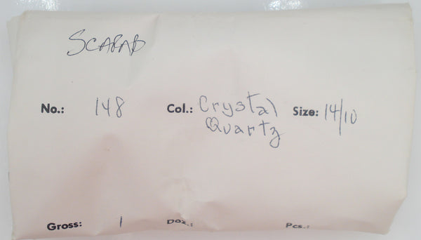 14x10mm Crystal Quartz Scarab Glass Oval Cabochon