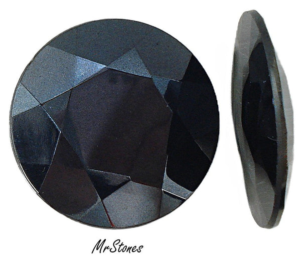 27mm (1201/2) TTC Jet Hematite Shallow Cut Round Chaton Dentelle