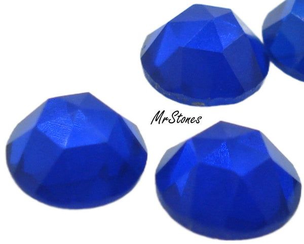 5mm (2020) Cobalt Blue Round Rauten Rose Cut Fully Faceted Top Flat Back Unfoiled