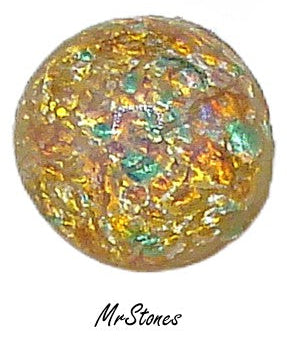 7mm (1684) Fire Opal Round Cabochon Glass Japan