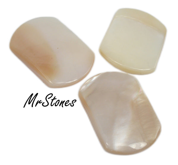 22.5x15.5x3mm (MOP) Natural Shell Mother of Pearl Antique Cushion Shape 1pc or 3pc