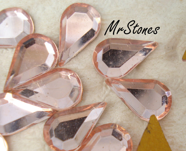 13x7.8mm (2300) Light Rose Rosaline Pear Shape Tear Drop Flat Back
