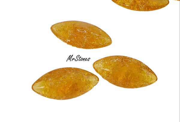 15x7mm (3146) Topaz Crackle Marquise Navette Buff Top Doublet
