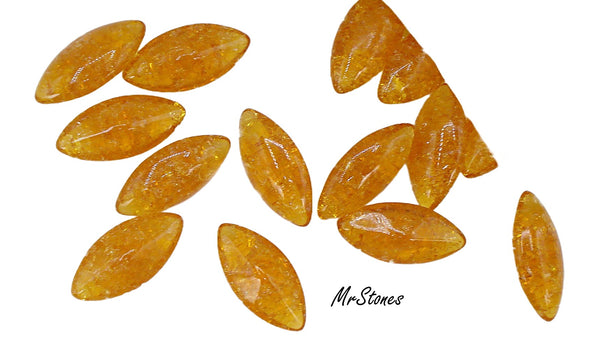 15x7mm (3146) Topaz Crackle Marquise Navette Buff Top Doublet