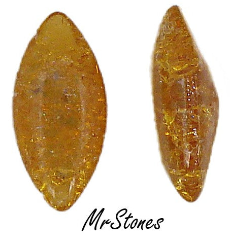 15x7mm (3146) Topaz Crackle Marquise Navette Buff Top Doublet