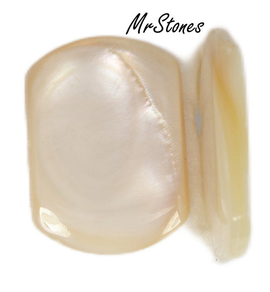 22.5x15.5x3mm (MOP) Natural Shell Mother of Pearl Antique Cushion Shape 1pc or 3pc