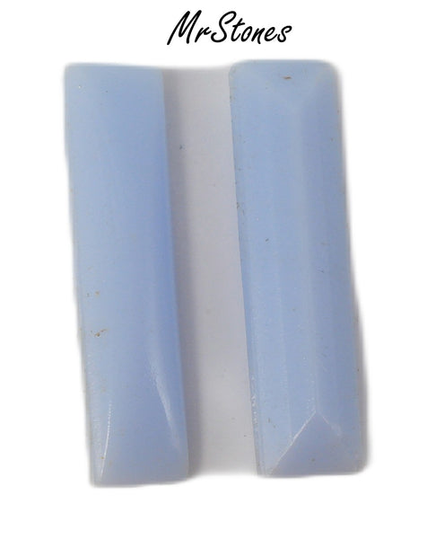 20x5mm (3145) Opaque Blue Baguette Buff Top Doublet 1pc/$1.00 or 3pc/$1.50