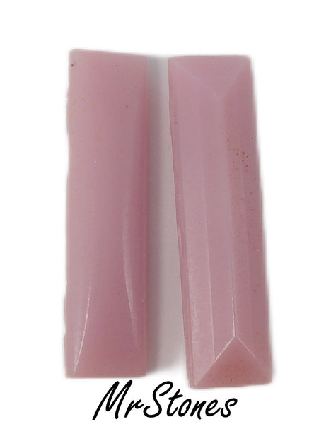 20x5mm (3145) Opaque Rose Pink Baguette Buff Top Doublet
