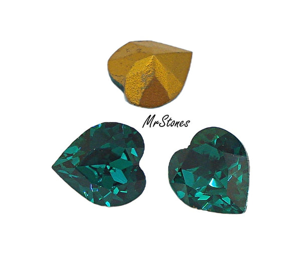 8x8.8mm (4800) Emerald Green Heart Shape Swarovski KS Co.