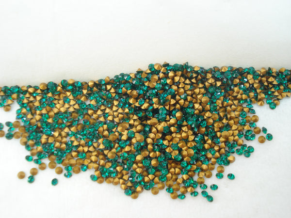 1.45mm (1012) (8pp) Emerald Green Round Chaton 10pk/$1.00