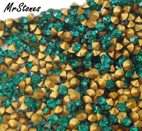 1.45mm (1012) (8pp) Emerald Green Round Chaton 10pk/$1.00