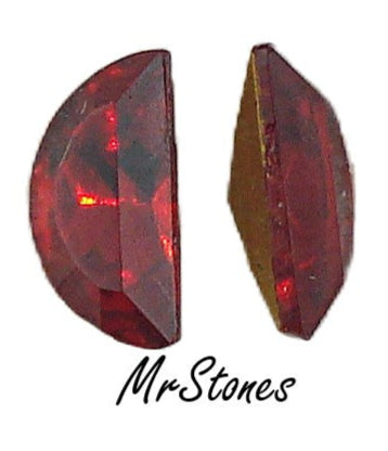 10x5mm (4728/2) TTC Siam Red Half Moon Shape West German