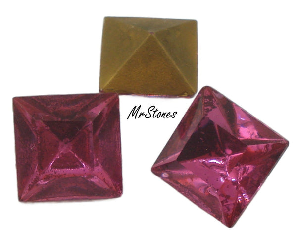 12mm (4400/2) TTC Czech Rose Pink Square Shape