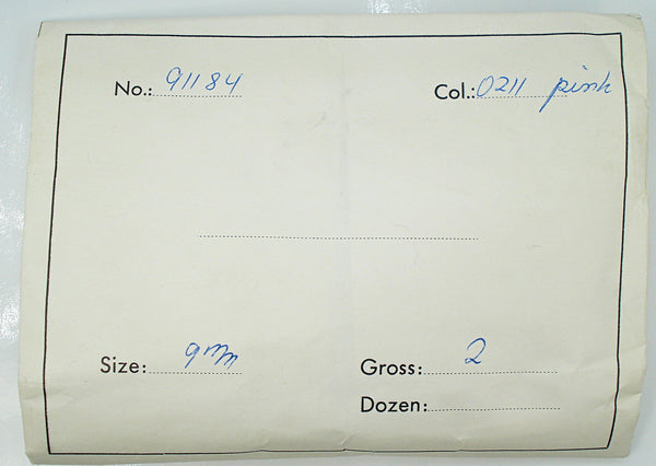 9mm (8.7mm) Round Cabochon Pink with White 4 Leaf Clover Flower West German