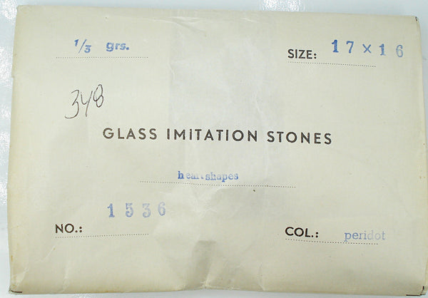 17x16mm Glass Heart Shape Peridot Green Hole Dangle Pendant or Earrings