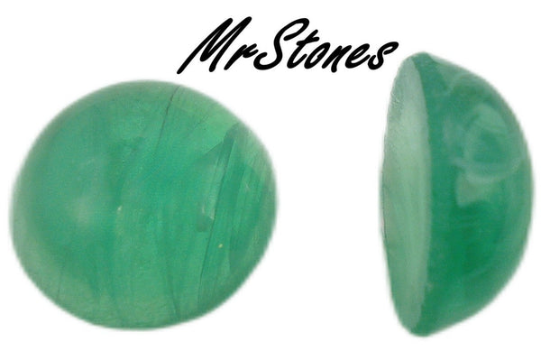 15mm (1684) Flawed Quartz Emerald Round Cabochon Japan
