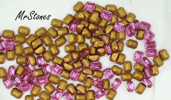 8x6mm (4610/2) TTC Rose Pink Cushion Octagon Swarovski