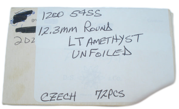 12.3mm (1200) (52ss) M/C Czech Amethyst Un-Foiled Dentelle Round