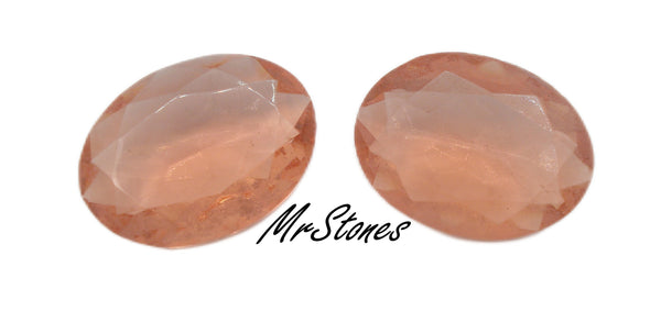 25x18mm (4130) TTC Peach Pink Oval Un-Foiled Pointed Back