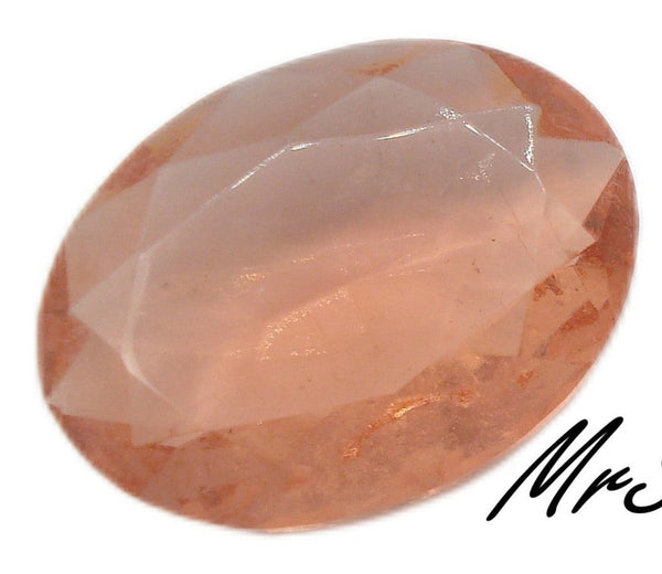 25x18mm (4130) TTC Peach Pink Oval Un-Foiled Pointed Back