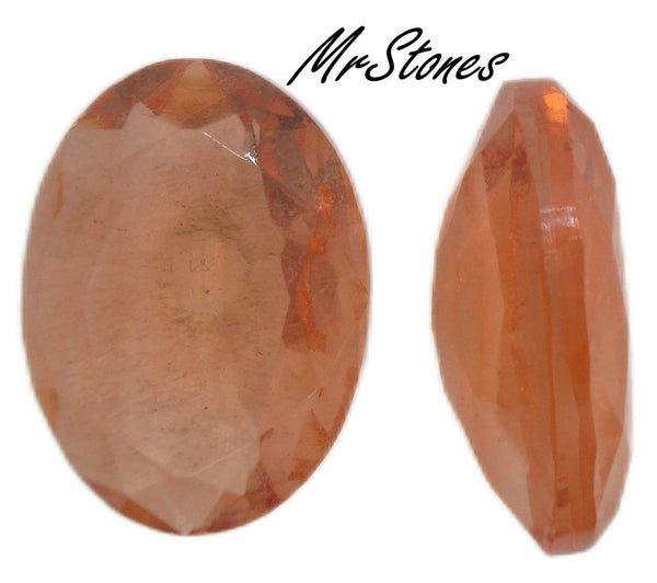 25x18mm (4130) TTC Peach Pink Oval Un-Foiled Pointed Back