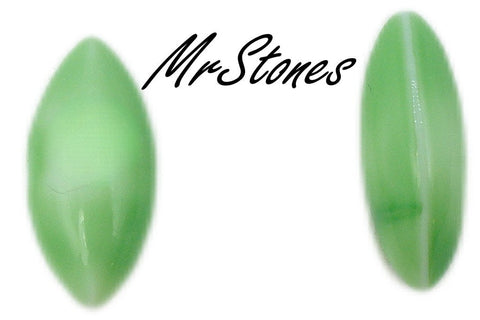 15x7mm (3146) Green White Flamingo Marquise Buff Top Doublets Same on Both Sides