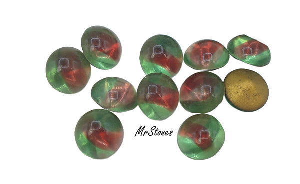 11mm (3189) (48ss) Ruby Peridot Bi Color Sabrina Round Buff Top Doublet