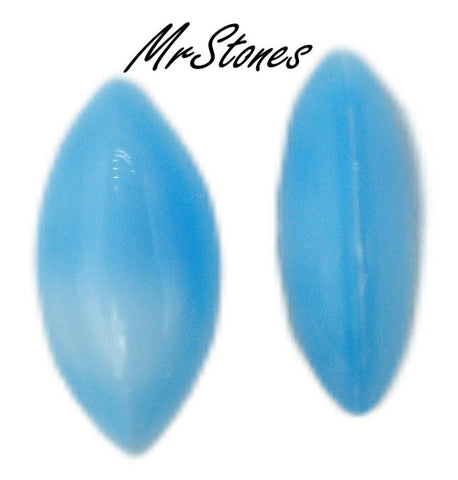 15x7mm (3146) Blue/White Flamingo Marquise Buff Top Doublet Same Dome Both Sides