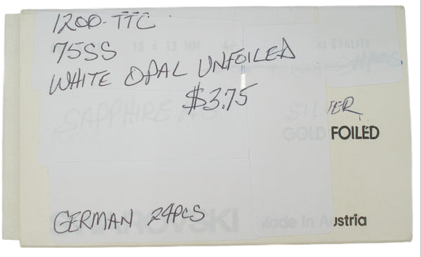 18mm (1200/2) (75ss) TTC White Opal Unfoiled Dentelle West German
