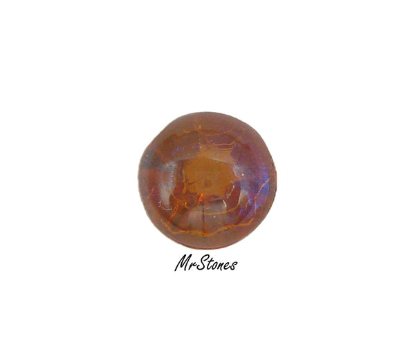 9mm (3189) (42ss) Old Dragons Breath Mexican Opal Orange Round Buff Top Doublet Unfoiled