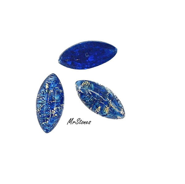 15x7mm (3175) Sea Opal Marquise Navette Czech Cabochon