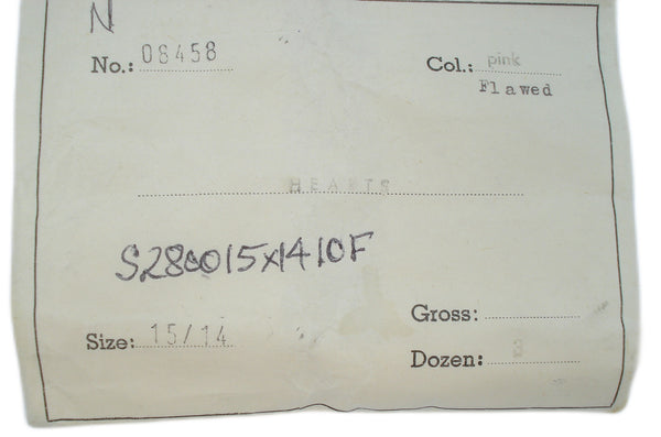 15x14mm (2800) Flawed Rose Pink Heart Shape Faceted Trim Dome Top/Back