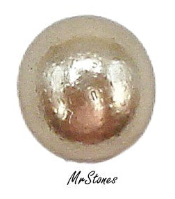 6mm Light Brown Glass Pearl Round Half Drilled One Hole