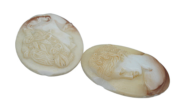 30x22mm Vintage Glass Oval Cameo 3 Styles